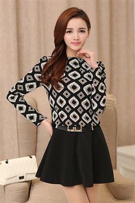 2015春款韓版時尚修身拼接連衣裙 春季新風尚，一件代發輕松開啟服裝生意